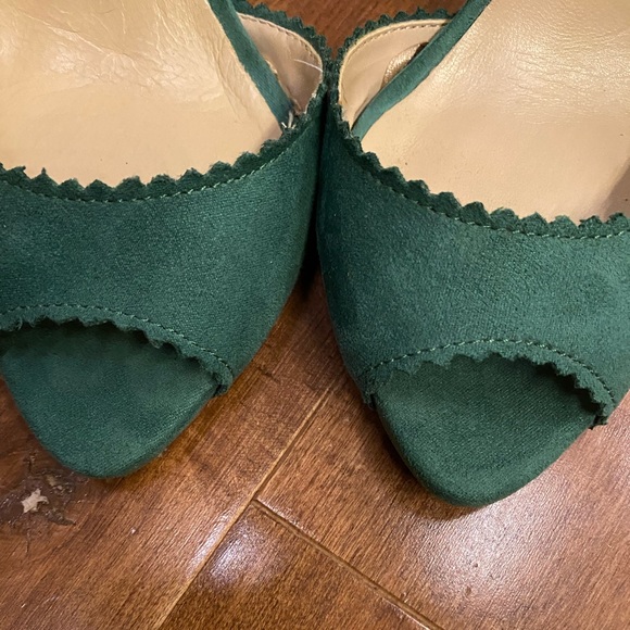 ZARA peep toe green suede heels - Picture 6 of 11